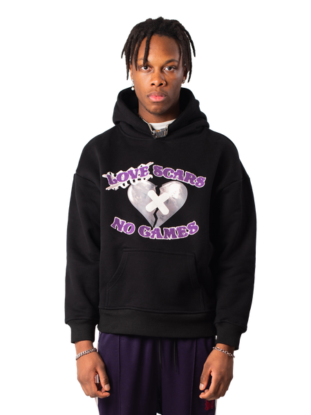 LOVE SCARS X NO GAMES HOODIE BLACK